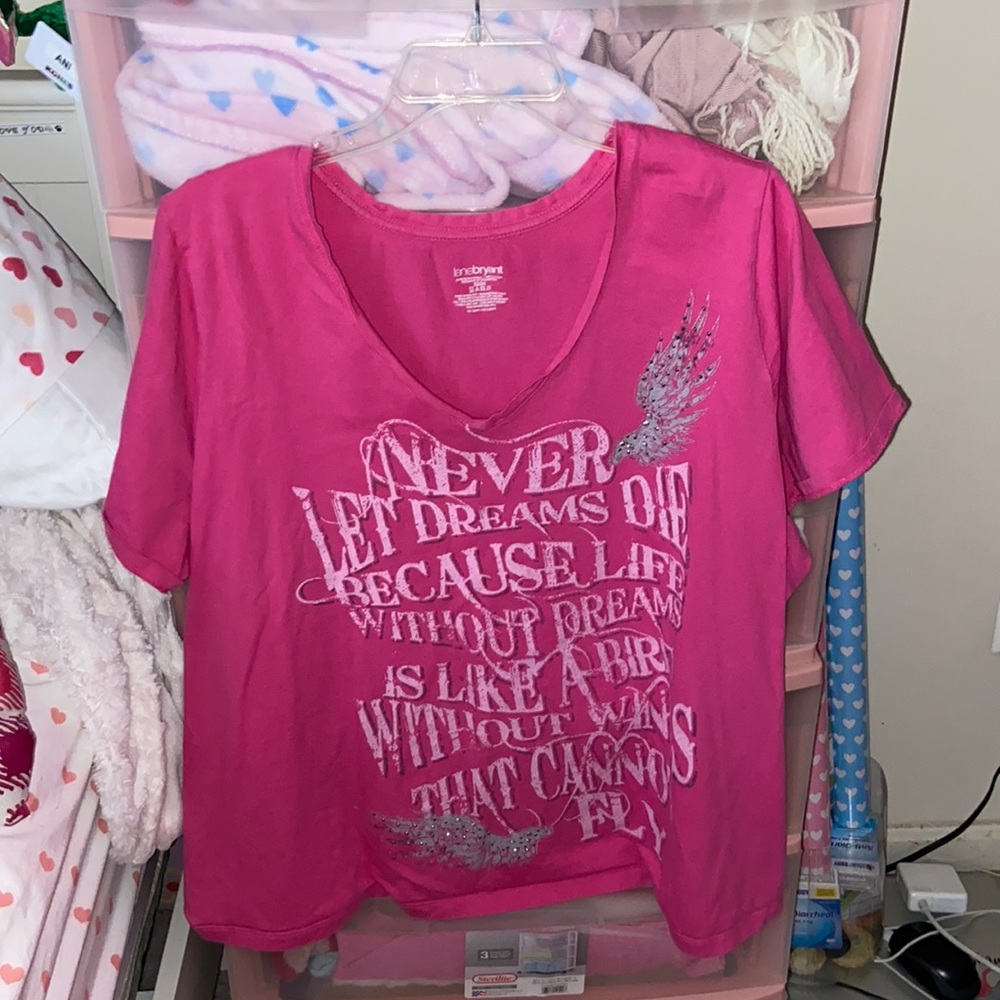 Lane Bryant Pink Quote Shirt